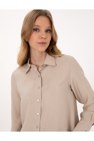 Pierre Cardin Kadın Vizon Gömlek Desenli 50318219-vr052 Vizon