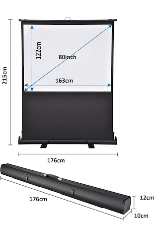 Peak 163x122 Cm Taşınabilir Pull Up Floor Projeksiyon Perdesi