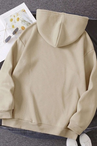 Unisex Come To The Woods Baskılı Oversize Sweatshirt Siyah