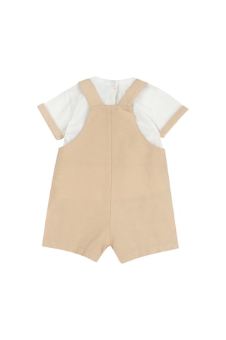 Chicco Erkek Bebek Kısa Kollu Tişört Ve Kısa Tulum Takım 09101152000000 000061 Bej