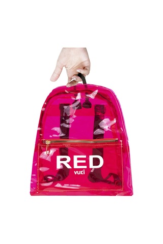 Renkli Şeffaf Sırt Çantası Kırmızı