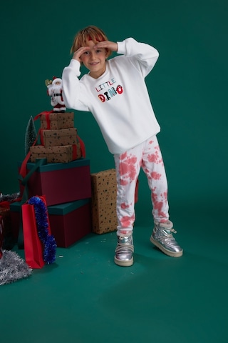 Luess Erkek Çocuk Renkli Nakış Detaylı 2-8 Yaş Sweathsirt Batik Yıkamalı Eşofman Altı 2'li Takım - Kırmızı