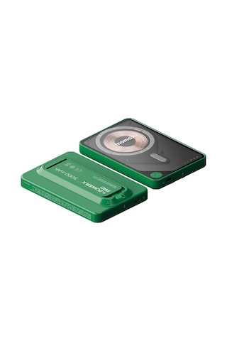 Momax IP131HKG Power X Pro+Magnetic Wireless 5000 mAh Standlı + USB-C Kablo Powerbank Yeşil