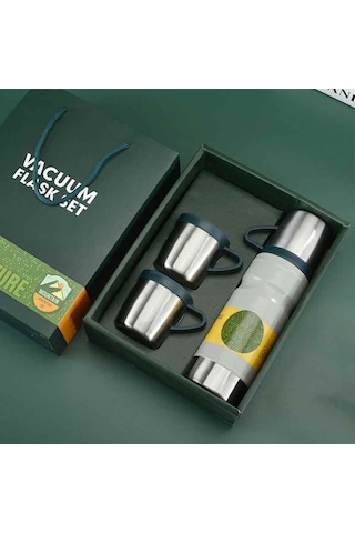 Kapris Çelik 3lü Termos Seti 680 Ml Beyaz Kap-290 Beyaz
