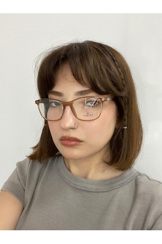 Target Tk313 C.1111 51ekt Kadın Polarize Klipsli Mavi Işık Korumalı Ekran Gözlüğü Şeffaf - Kahverengi