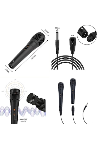 Speaker Hoparlör Mikrofonu Karaoke Kablolu 6.5mm Jack Girişli
