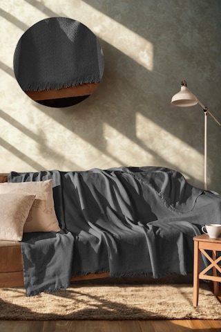 Pamuklu Kaymaz Koltuk Çekyat Örtüsü&koltuk Şalı Çizgi Desenli 170