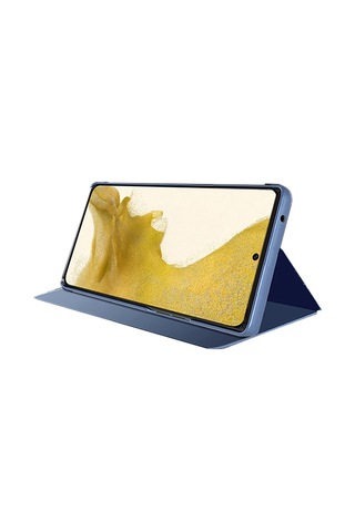 Samsung Galaxy Uyumlu S23 + İçin Görünüm Penceresi Pu Deri Kılıf Standı Özelliği Ayna Galvanik Telefon Kapak Koruyucu