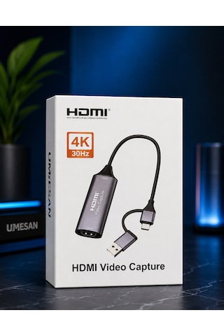 Umsn Hdmı Video Capture Usb 2.0 4k 30hz Video Aktarıcı - Bilgisayardan Telefona Aktarma Çevirici