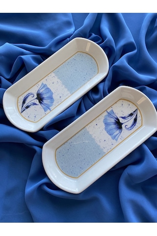 Venüs Home Gelincik Model 2 Adet Oval Kahvaltı Tabağı