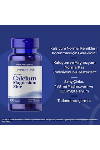 Puritan's Pride Calcium Magnesium Zinc 100 Tablet