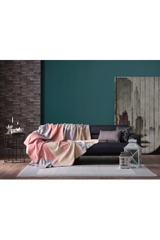 Doqu Scala Battaniye Çift Kişilik Pudra Diğer