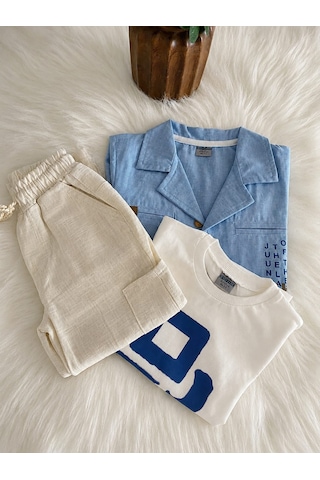 Riman 3'lü Erkek Çocuk Takımı, Gömle, Tişört Ve Pantalon 2 - 5 Yaş Çok Renkli