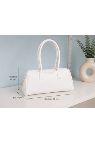 Zeydila Beyaz Minimal Omuz Çantası Şık Ve Modern Tasarım