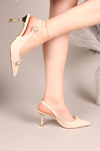 Birikon Nifty Küçük Tokalı Rugan Stiletto Ten-8029 Ten