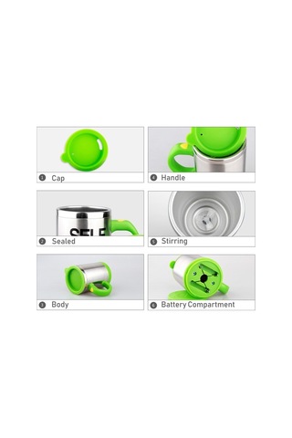 Novahub 400ml Otomatik Karıştırma Kupa - Paslanmaz Çelik, Kahve Ve Süt Karıştırıcı, Ev Ve Ofis Kullanımı İçin Pratik Ve Kullanışlı Siyah Siyah