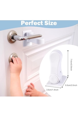 Çocuklara Dayanıklı Kapı Kolu, 4 Oda, Dayanıklı Abs Kapı Kolu Kilidi, Çocuklara Dayanıklı, Kendinden Yapışkanlı Arka Yüzeye Sahip Basit Tasarım