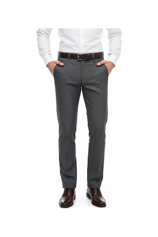 Erkek Regular Fit Hasır Kumaş Pantolon Likra Kumaş Bgl-st05039 Füme