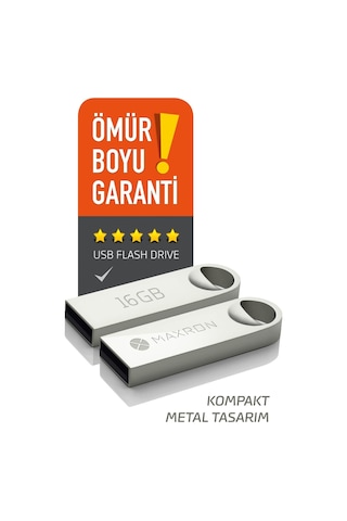 Maxron 16 GB USB 2.0 Metal Flash Bellek