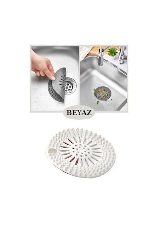Flosoft Süzgeçli Lavabo Banyo Küvet Tıkacı, Yuvarlak Evye Küvet Banyo Gider Kapağı Beyaz