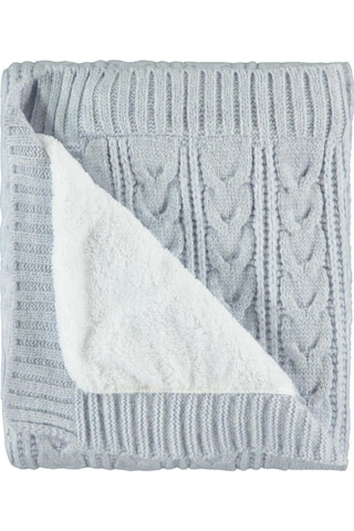 At Kuyruğu Desenli Triko Battaniye Mavi / 75x95 Mavi