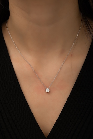 Swarovski Tektaş Kolye Rodyum Kaplama 925 Ayar Gümüş