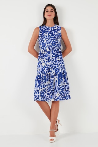 Lela Desenli Regular Fit Kolsuz Bayan Elbise 5865731 Saks