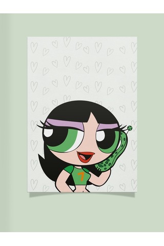 Powerpuff Girls Tasarımlı 24 33 Cm 350 Gr. Kuşe Kağıt Poster 7ytk