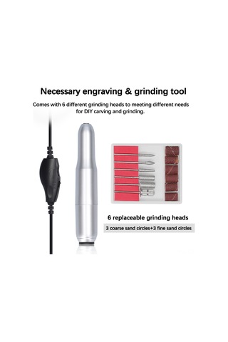 Xindoker Usb Şarjlı Taşınabilir Tırnak Bakım Makinesi - 6 Uçlu Ayarlanabilir Hız
