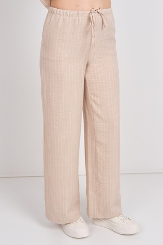 Jdy Kadın Jdypower Belden Bağlamalı Çizgili Bol Paça Pantolon 15347074 Bej Bej