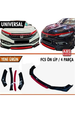 Universal Flaplı 4 Parça Lip Piano Black Kırmızı Dilli