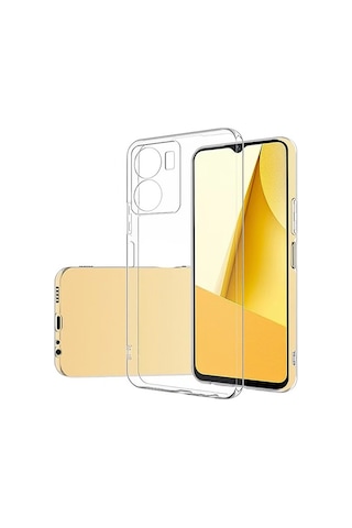 FitCase Vivo Y16 Kılıf Kamera Korumalı Silikon Şeffaf Arka Kapak
