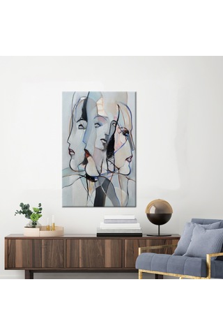 50x70cm 1 Parça Kanvas Tablo, Kadın Yüz Boyama Baskısı
