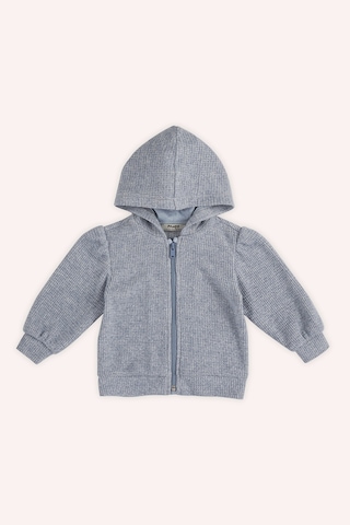 Kız Bebek Yumuşak Dokulu Fermuarlı Mavi Sweatshirt 636109 2421GB08027