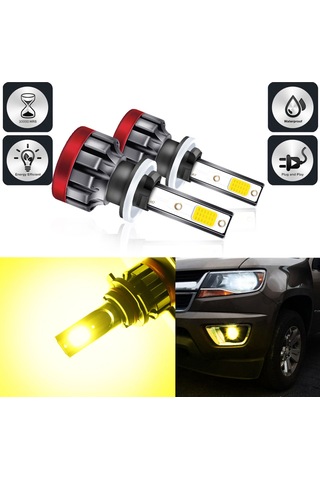 Kosona 880/881 Tipi 3000k Sarı Işık Led Araba Feneri, 30w 3000 Lumens, Ip68 Su Geçirmez, Plug And Play, 30.000+ Saat Ömür