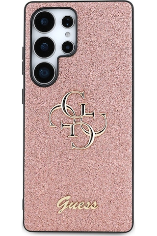 Galaxy Uyumlu S25 Ultra Kılıf Guess Lisanslı 4g Büyük Metal Logolu Glitter Kapak Pembe