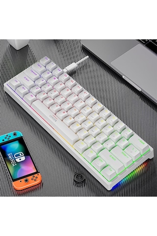 Leaven K620 Blue Switch Kablolu USB Type-c RGB Mekanik Oyuncu Klavyesi