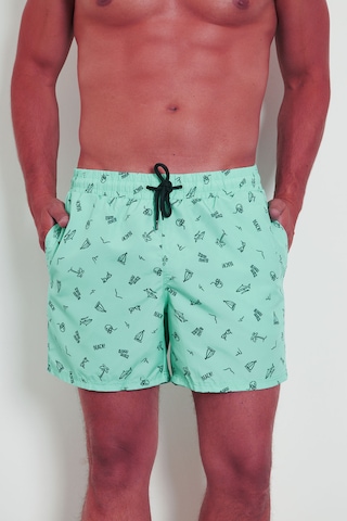 Enrico Ferry Erkek Aqua Hızlı Kuruyan Baskılı Deniz Şortu Edy2590 Aqua