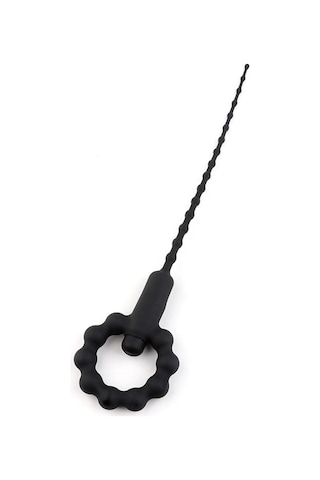 Pembe Tilki Titreşimli Boğumlu Penis Plug Siyah