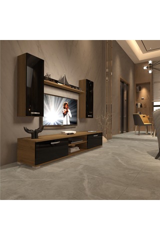 Decoraktiv Eko 5d Mdf Dvd Tv Ünitesi Tv Sehpası Pera - Siyah