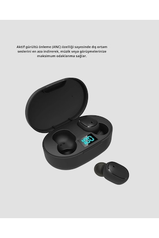 Anc Bluetooth Kulaklık Suya Ve Tere Dayanıklı, Uzun Pil Ömürlü, Mikrofonlu Kablosuz Kulaklık Çok Renkli