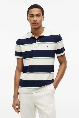 Tommy Hilfiger Varıed Roadmap Strıpe Reg Polo Erkek Mavi T-shirt - Mw0mw44325