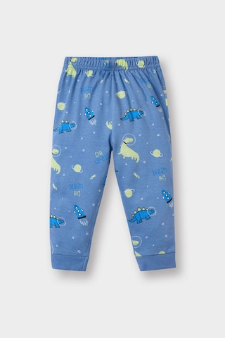 Defacto Erkek Bebek Pijama Takımı Dinozor Baskılı Uzun Kollu Penye Üst Uzun Alt E9472a525aube534 Mavi