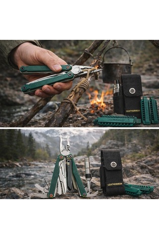 Leatherman Kamp Wave Alpha Cascadia Tam Set Full Paket Yeşil