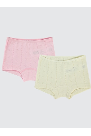 Civil Girls Kız Çocuk 2'li Boxer Set 2-10 Yaş Ekru - Pembe