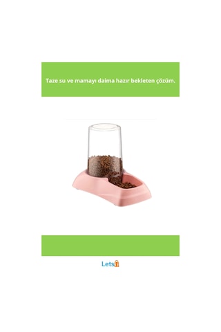 1.75 Litre Hazneli Su Ve Mama Kabı Mor, Pembe, Mavi, Yeşil
