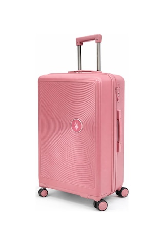 U.S. Polo Assn. Büyük Ve Kabin Boy 2'li Valiz Seti %100 Polipropilen Valiz Pembe 26040 Pembe