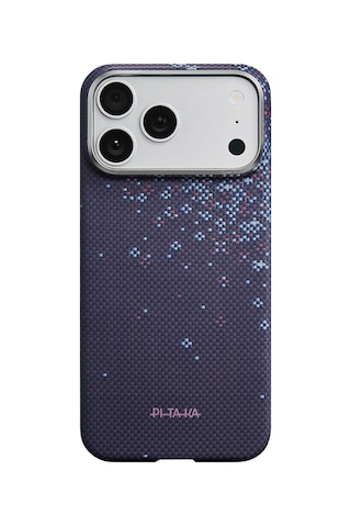 Apple iPhone Uyumlu 18 Pro Max Kılıf M-safe Özellikli Aramid Karbon Fiber Pitaka Sakura Hours Serisi Kapak Mor