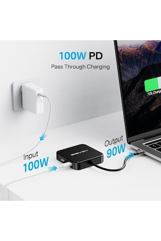 Acasis HC31 HDMI  Type-C PD 100 W 6 İn 1 Hub