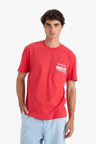 Defacto Regular Fit Bisiklet Yaka Baskılı Kısa Kollu Tişört F8540ax25hsrd39 Kırmızı